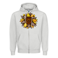 Dove Grey sunflower leopard Zipper Hoodie - JahusDesignShop