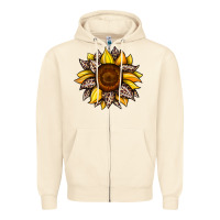 Sandshell sunflower leopard Zipper Hoodie - JahusDesignShop
