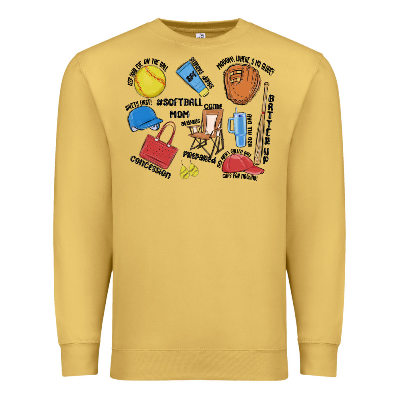 Softball Mom Premium Sweatshirt by MaliasSmallBusiness | Teevron