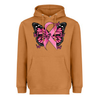 Meerkat breast cancer ribbon  butterfly Heavyweight Hoodie - MaliasSmallBusiness