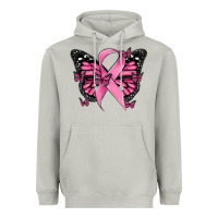 Moon Dust breast cancer ribbon  butterfly Heavyweight Hoodie - MaliasSmallBusiness