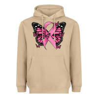 Mushroom breast cancer ribbon  butterfly Heavyweight Hoodie - MaliasSmallBusiness