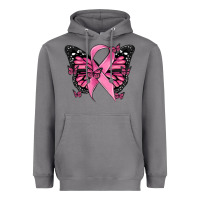Storm breast cancer ribbon  butterfly Heavyweight Hoodie - MaliasSmallBusiness