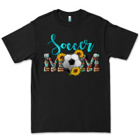 Black western leopard cowhide sunflowers  glitter mom soccer Premium Tee - Artiststas