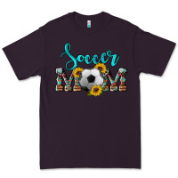 Plum western leopard cowhide sunflowers  glitter mom soccer Premium Tee - Artiststas