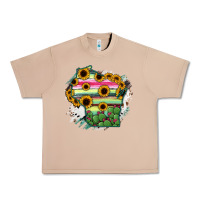 Burro Wisconsin State Map Urban Heavy Tee - RanaPortraitStore
