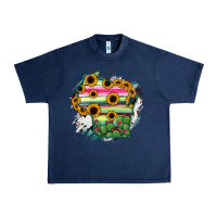 Navy Wisconsin State Map Urban Heavy Tee - RanaPortraitStore