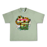 Oil Green Wisconsin State Map Urban Heavy Tee - RanaPortraitStore