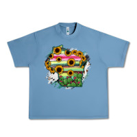 Pebble Blue Wisconsin State Map Urban Heavy Tee - RanaPortraitStore