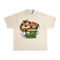Sandshell Wisconsin State Map Urban Heavy Tee - RanaPortraitStore