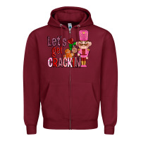 Burgundy lets get crackin with nutcrackers ado Zipper Hoodie - AdoDesignShop