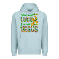 Blue Mist I Don't Need Luck I've Got Jesus St. Patricks Premium Hoodie - BundleAndBundleShop
