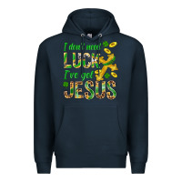 Navy I Don't Need Luck I've Got Jesus St. Patricks Premium Hoodie - BundleAndBundleShop