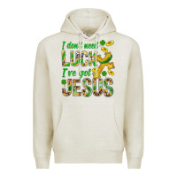 Oatmeal Heather I Don't Need Luck I've Got Jesus St. Patricks Premium Hoodie - BundleAndBundleShop