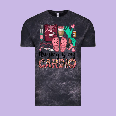Nursing Is My Cardio Vintage Tee Designed By Barkaloodesign