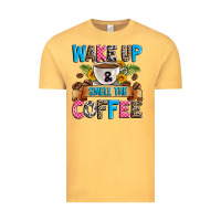 Vintage Mustard wake up and smell the coffee Vintage Tee - Zillion Design Studio