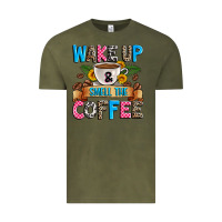 Vintage Olive wake up and smell the coffee Vintage Tee - Zillion Design Studio