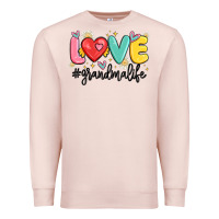 Pale Pink love grandma life Premium Sweatshirt - MaliasSmallBusiness