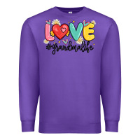 Purple love grandma life Premium Sweatshirt - MaliasSmallBusiness
