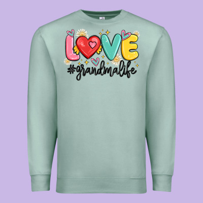 Love Grandma Life Premium Sweatshirt Designed By Maliassmallbusiness