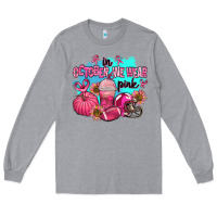 Heather Grey in october we wear pink american football Long Sleeve Tee - AdoDesignShop