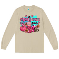 Mushroom in october we wear pink american football Long Sleeve Tee - AdoDesignShop