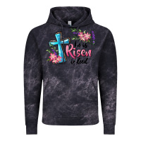 Cloud Black He Is Risen Indeed Cross And Flowers Vintage Hoodie - RanaPortraitStore