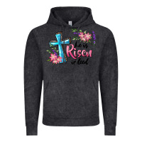 Vintage Black He Is Risen Indeed Cross And Flowers Vintage Hoodie - RanaPortraitStore
