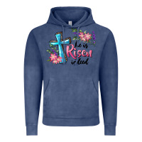 Vintage Denim He Is Risen Indeed Cross And Flowers Vintage Hoodie - RanaPortraitStore