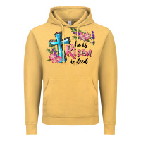 Vintage Mustard He Is Risen Indeed Cross And Flowers Vintage Hoodie - RanaPortraitStore