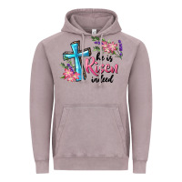 Vintage Zinc He Is Risen Indeed Cross And Flowers Vintage Hoodie - RanaPortraitStore