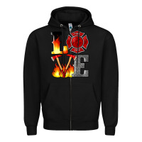 Black firefighter love Zipper Hoodie - Artiststas