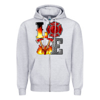 Heather Grey firefighter love Zipper Hoodie - Artiststas