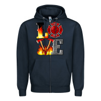 Navy firefighter love Zipper Hoodie - Artiststas