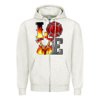 Oatmeal Heather firefighter love Zipper Hoodie - Artiststas