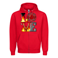 Red firefighter love Zipper Hoodie - Artiststas