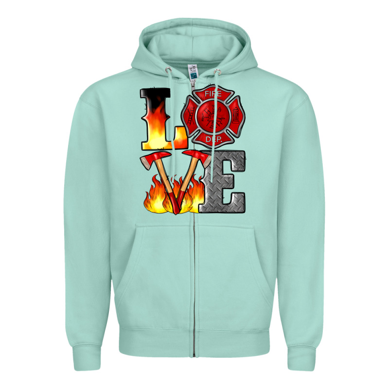 Firefighter Love Zipper Hoodie by Artiststas | Teevron