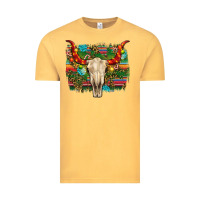 Vintage Mustard western christmas bull skull Vintage Tee - RanaPortraitStore