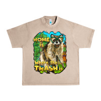 French Oak raccoon home is where the trash is Urban Heavy Tee - BarkalooDesign