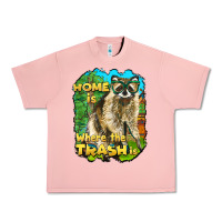 Salmon raccoon home is where the trash is Urban Heavy Tee - BarkalooDesign