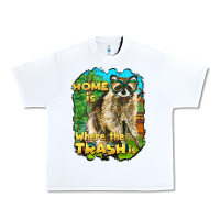 White raccoon home is where the trash is Urban Heavy Tee - BarkalooDesign
