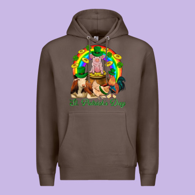St. Patrick's Day Farm Animal Png Premium Hoodie Designed By Bundleandbundleshop