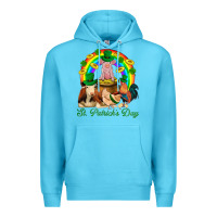 Ocean Blue St. Patrick's Day Farm Animal Png Premium Hoodie - BundleAndBundleShop