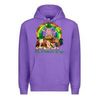 Purple St. Patrick's Day Farm Animal Png Premium Hoodie - BundleAndBundleShop