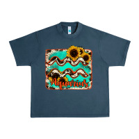 Midnight Navy aquarius turquoise cowhide Urban Heavy Tee - RanaPortraitStore