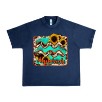 Navy aquarius turquoise cowhide Urban Heavy Tee - RanaPortraitStore