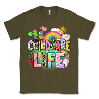 Army Green childcare life Classic Tee - AdoDesignShop