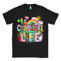 Black childcare life Classic Tee - AdoDesignShop