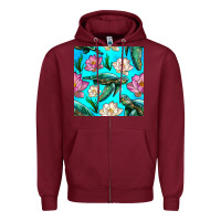 Burgundy sea turtle seamless pattern Zipper Hoodie - BundleAndBundleShop