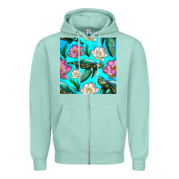 Sea Turtle Seamless Pattern Zipper Hoodie | Teevron